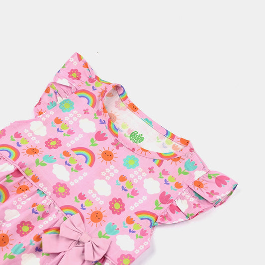 Degrant Studio Infant Girls Cotton Slub Romper - Degrant Studio